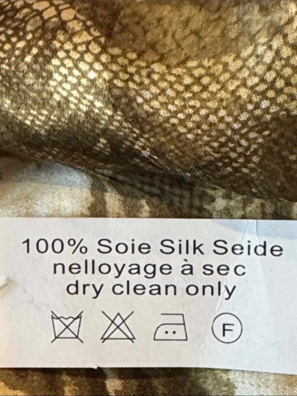 NWT Christian Fischbacher Silk Animal Print Oblong Scarf Wrap Olive Cream OS